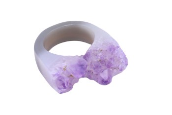 Pierścionek Ametyst Druza rozmiar 19