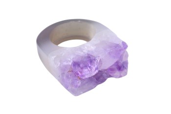 Pierścionek Ametyst Druza rozmiar 17