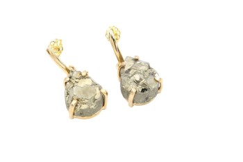 Kolczyki Piryt Surowy Wiszące