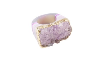 Pierścionek Agat Róż Złoty Top rozmiar 14