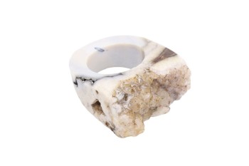 Pierścionek z naturalnego agatu, ekskluzywny, rozmiar 18.