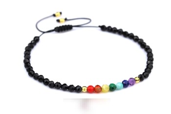 Bransoletka z naturalnym turmalinem fasetowanym i zapięciem makramowym, biżuteria Brazi