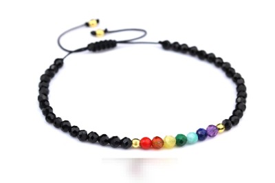 Bransoletka z naturalnym turmalinem fasetowanym i zapięciem makramowym, biżuteria Brazi