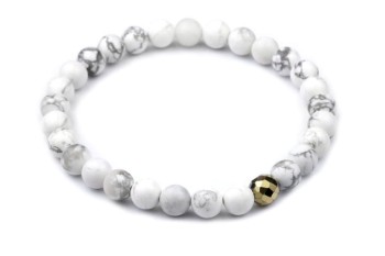 Bransoletka Howlit Hematyt