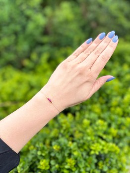 Delikatna bransoletka Brazi Druse Jewelry z kamieniami zodiak Baran.