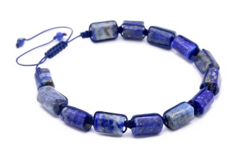 Bransoletka męska lapis lazuli bryłki sznurek z regulacją obwodu, marka Brazi