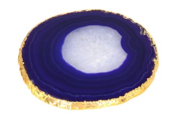 Podstawki agat fiolet złocone