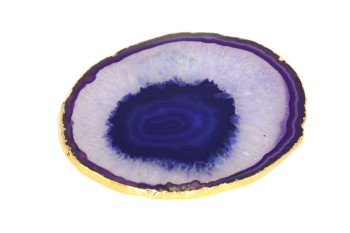 Podstawki agat fiolet złocone