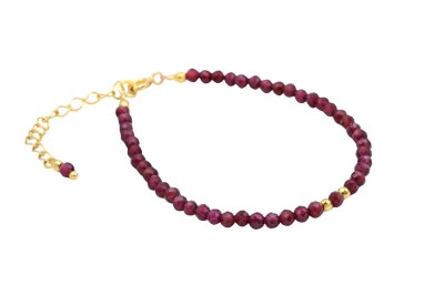 Bransoletka z fasetowanym granatem i złotymi elementami wykończenia, biżuteria Brazi