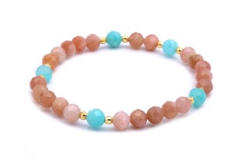 Bransoletka Kamień Słoneczny i Amazonit