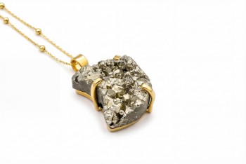 Naszyjnik Piryt Surowy Duży