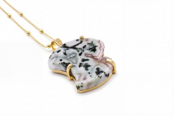 Naszyjnik Ametyst Plaster w koszyczku