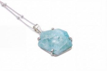 Naszyjnik Amazonit srebro