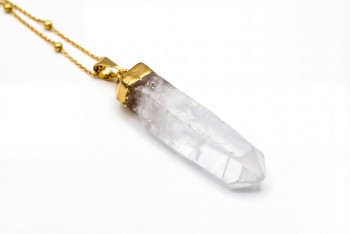 Naszyjnik Kryształ Górski Obelisk Surowy