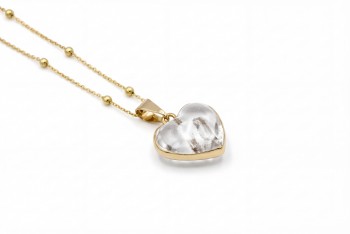 Naszyjnik Kwarc Dymny Serce Szlifowane Małe