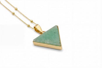 Naszyjnik Awenturyn Trójkąt Szlifowany