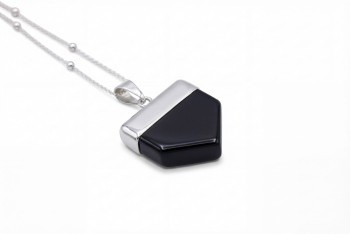 Naszyjnik Obsydian Trójkąt Szlifowany