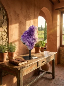 Szczotka ametystu na podstawce nr. 164 - aranżacja wnętrza