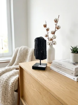 Czarny Turmalin na podstawce nr. 224 - aranżacja wnętrza