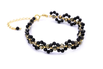 Bransoletka Kwiatek Turmalin i Piryt