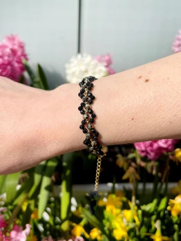 Bransoletka Kwiatek Turmalin i Piryt