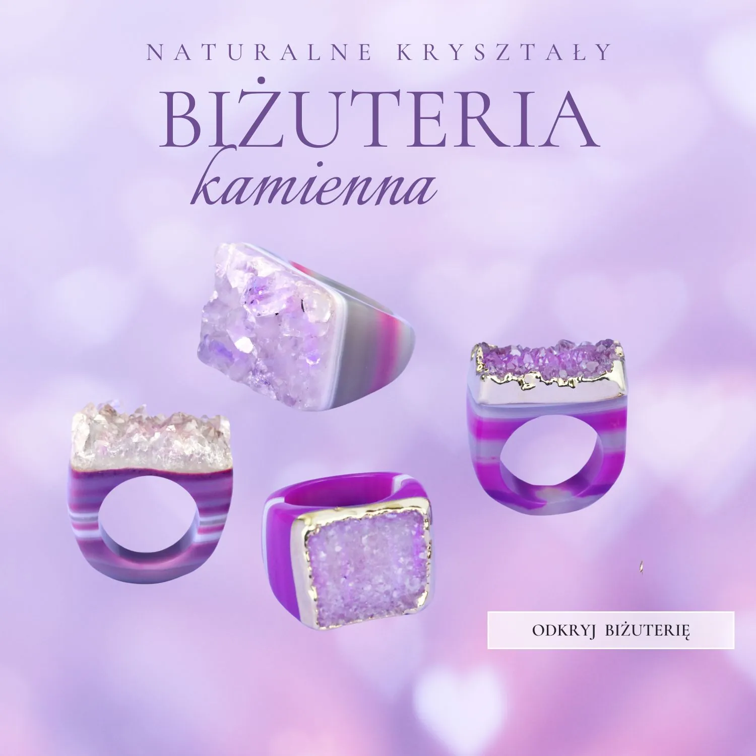 Kamienna biżuteria z ametystem, turmalinem i kwarcem – eleganckie dodatki z naturalnych minerałów