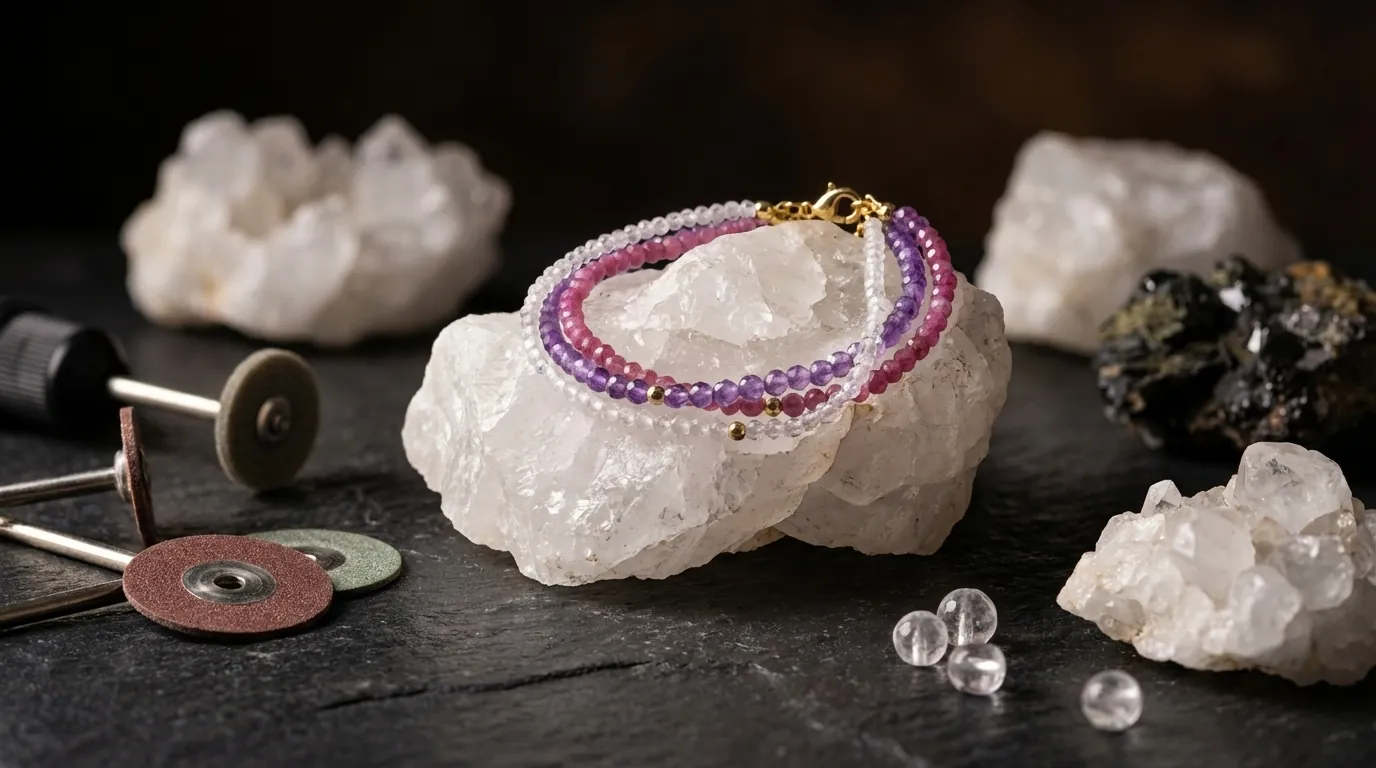 Proces szlifowania kwarcu białego