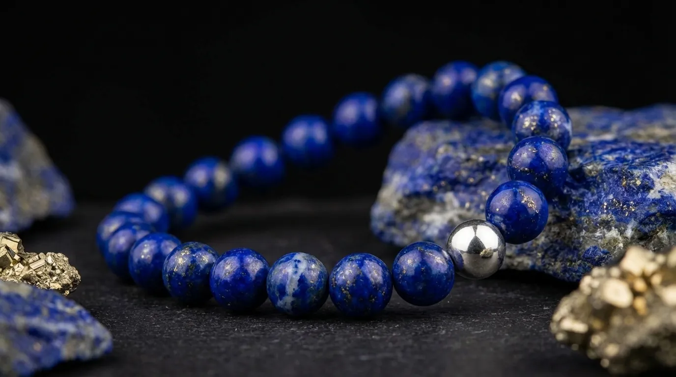 Zbliżenie na strukturę lapis lazuli w świetle dziennym