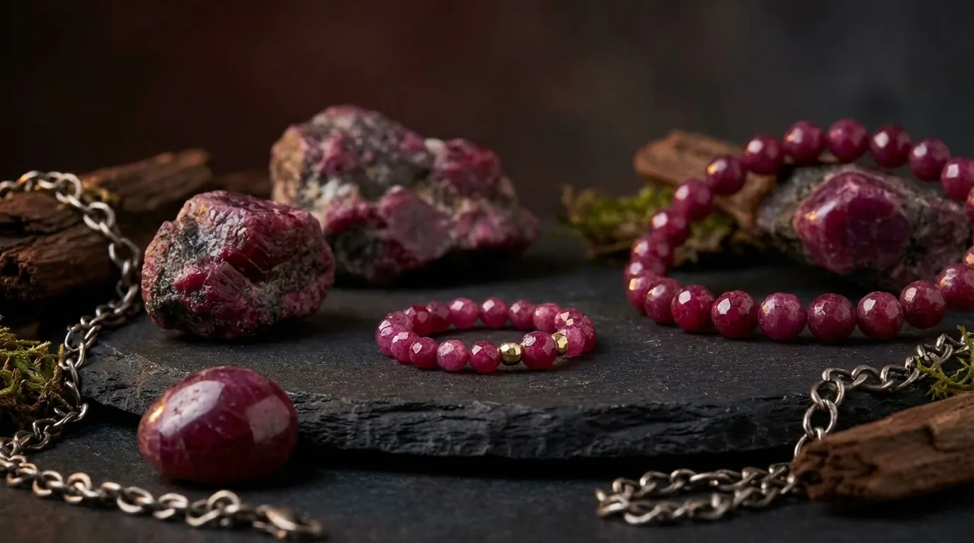 Srebrny pierścionek z rubinem naturalnym