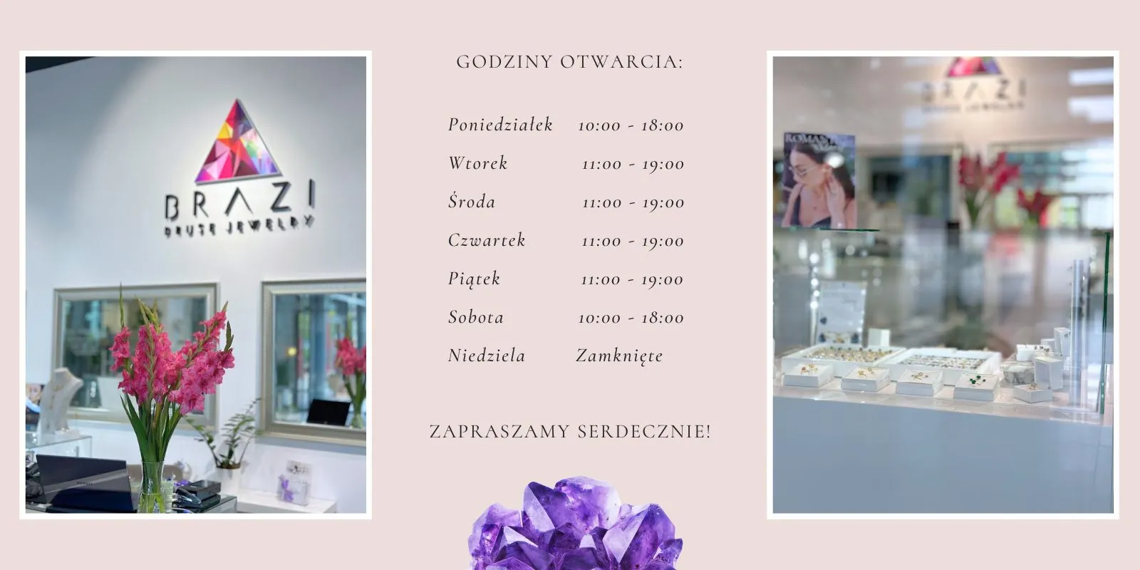 Wnętrze sklepu z minerałami