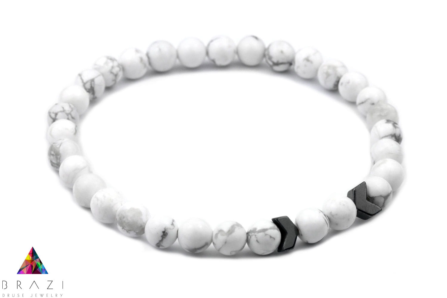 Bransoletka Męska Howlit Hematyt