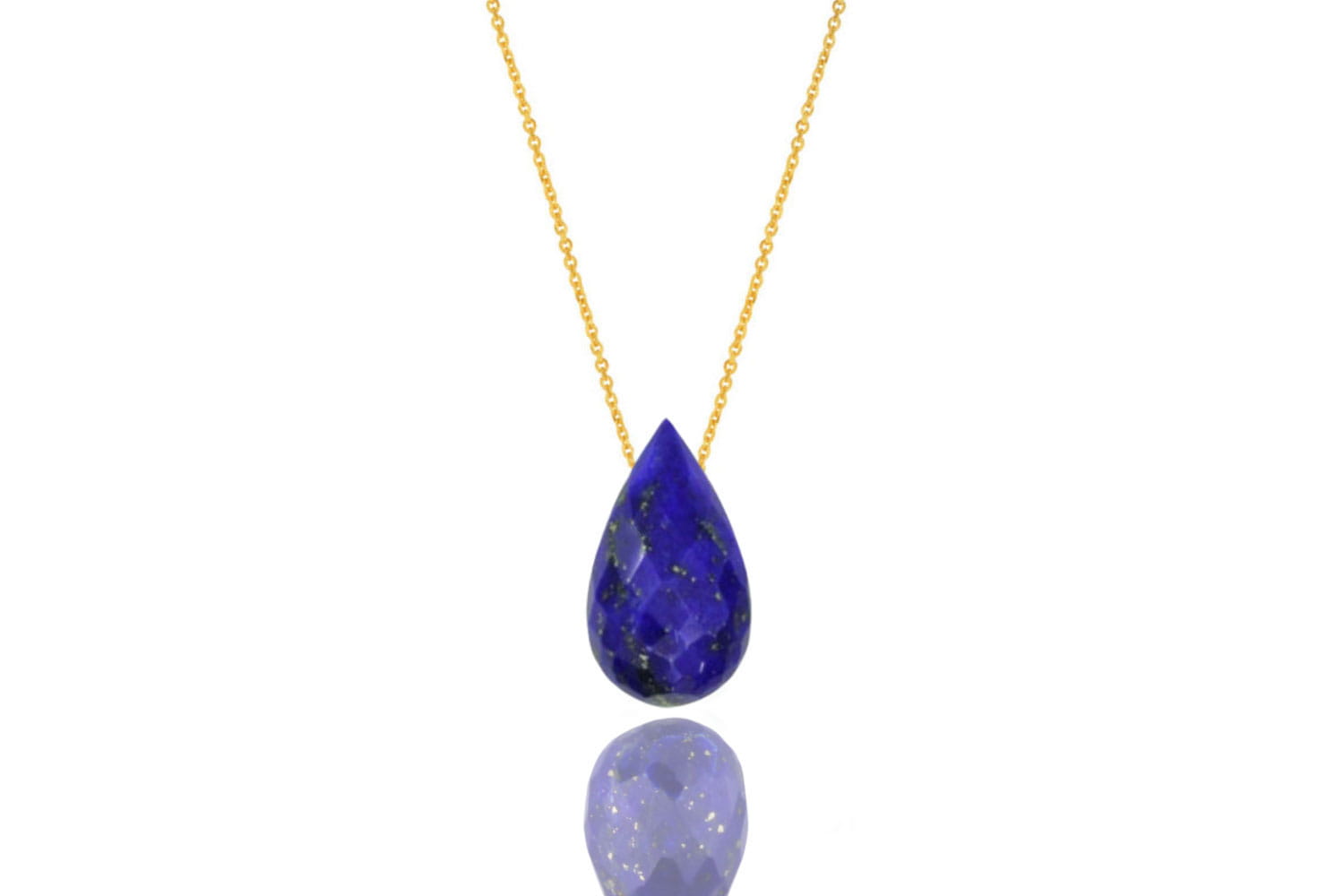Naszyjnik Lapis Lazuli Kropla złoto 585